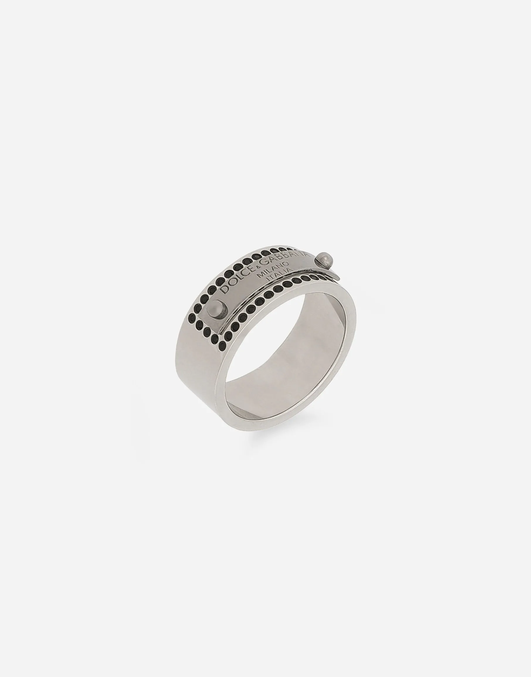 Rhinestone-detailed tag ring