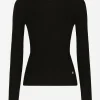 Ribbed cashmere and silk sweater with DG logo