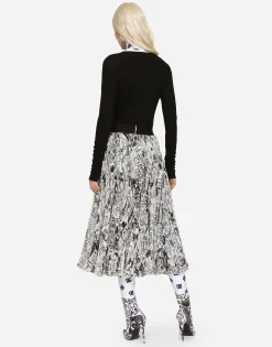 Ribbed cashmere and silk sweater with DG logo