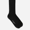 Ribbed cotton and wool socks