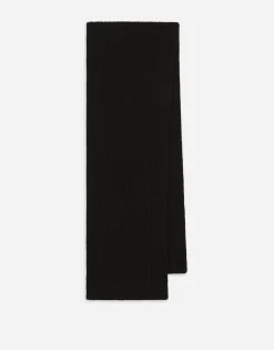 Ribbed knit scarf with metal DG logo