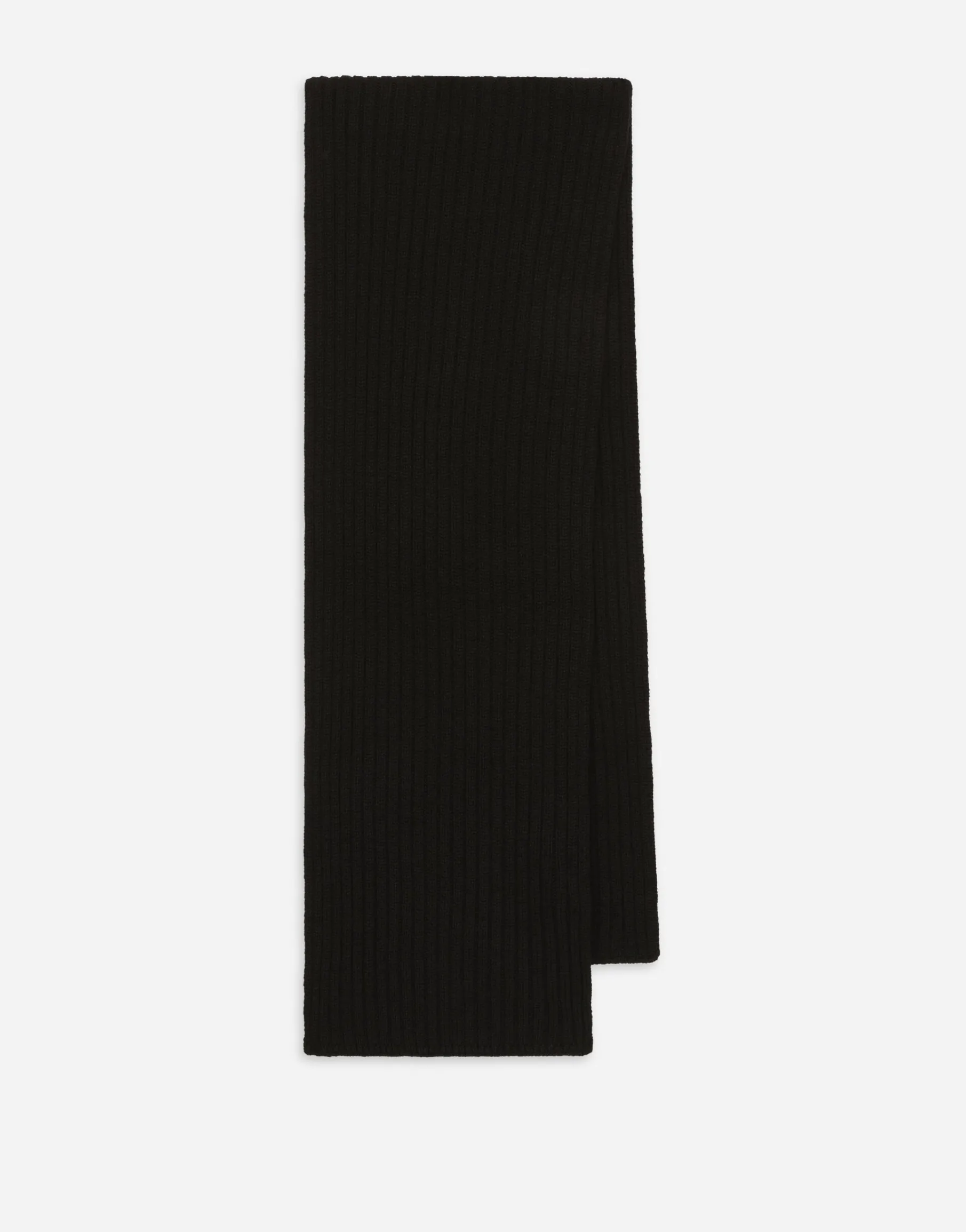 Ribbed knit scarf with metal DG logo