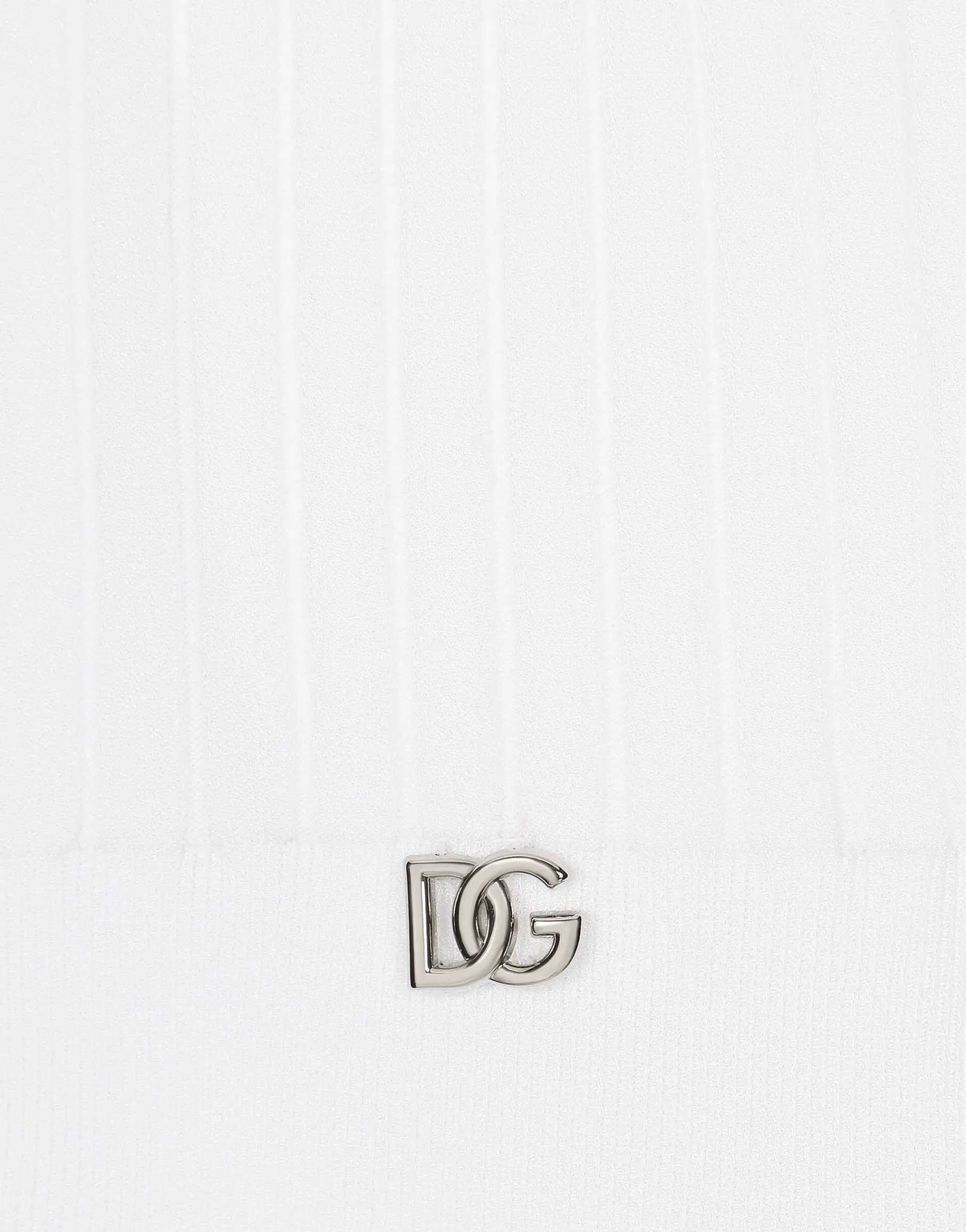 Ribbed viscose sweater with metal DG logo pin