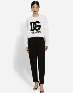 Ribbed wool sweater with DG logo