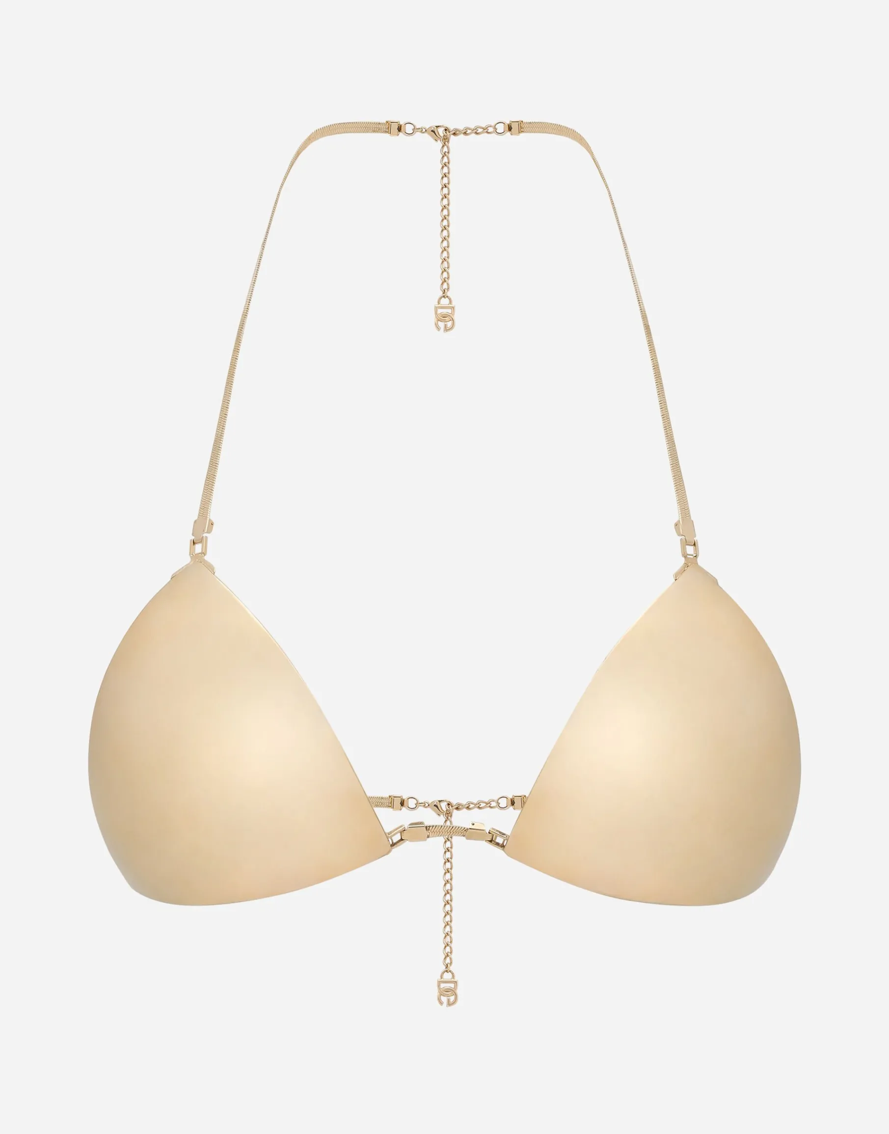 Rigid decorative metal bra