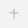 Ring with rhinestone “DNA” cross