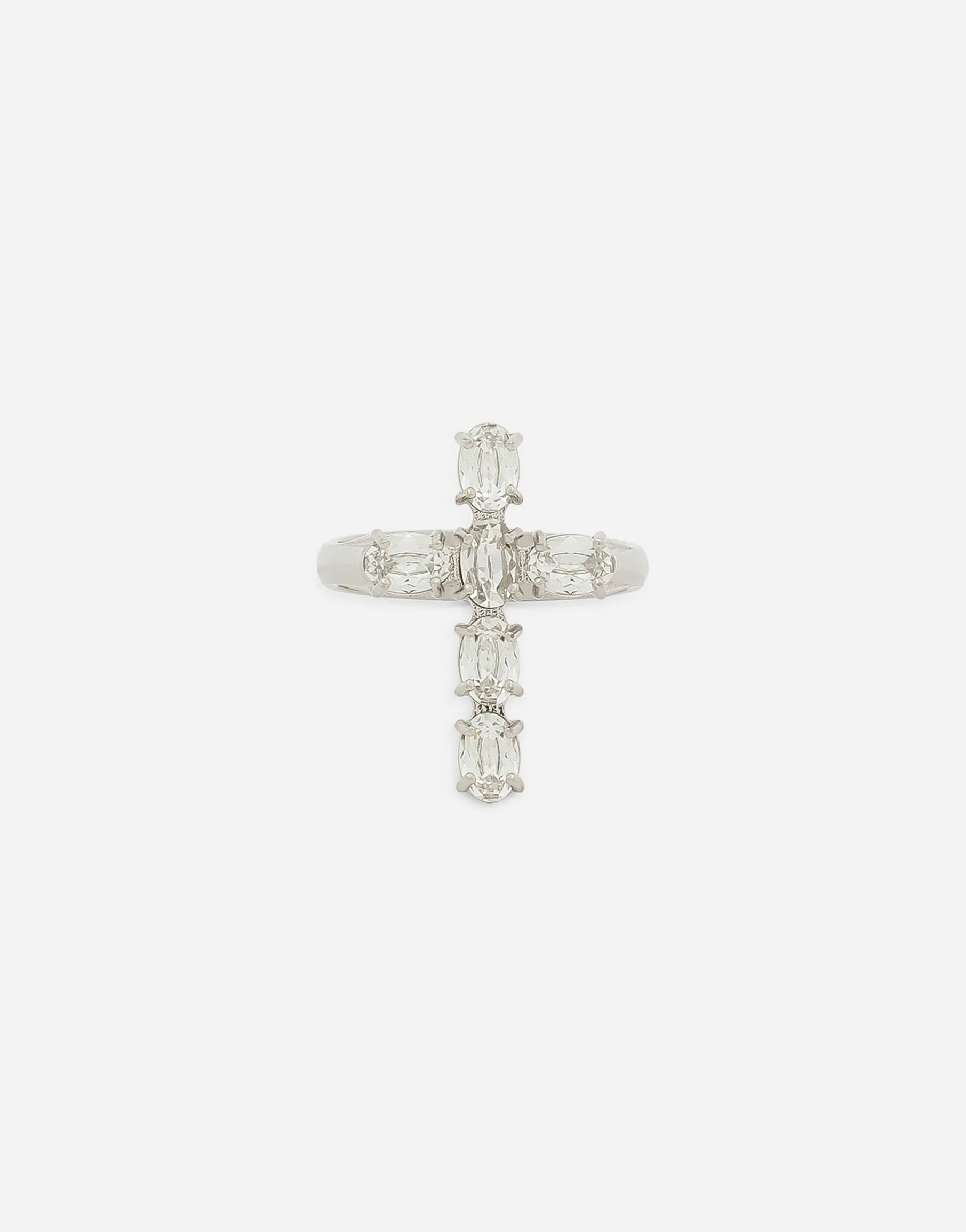Ring with rhinestone “DNA” cross