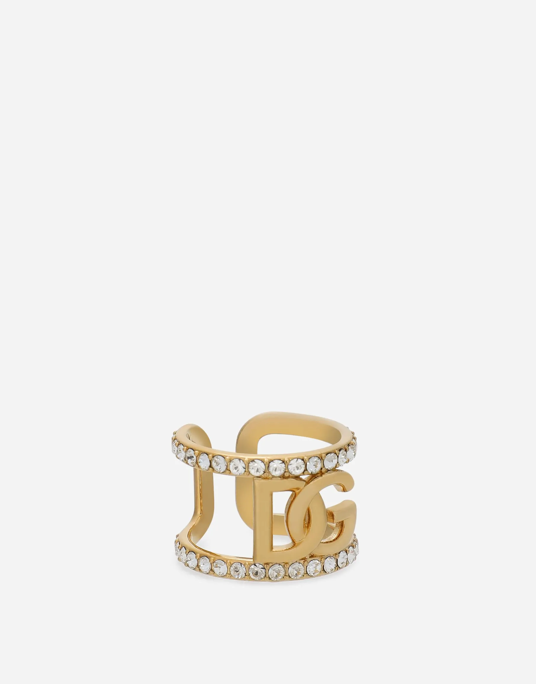 Ring with rhinestones and DG logo