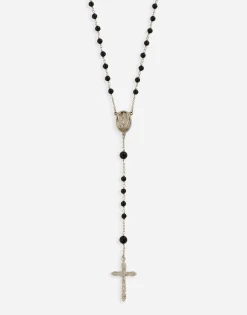 Rosary necklace with natural gemstones