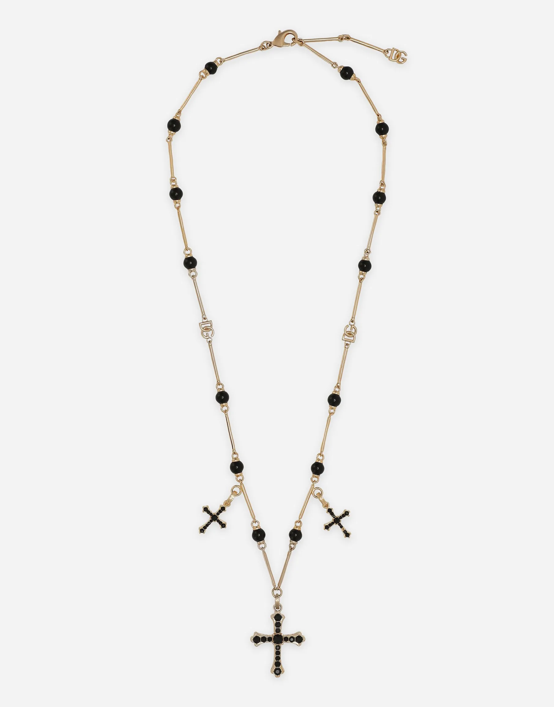 Rosary-style necklace with crosses