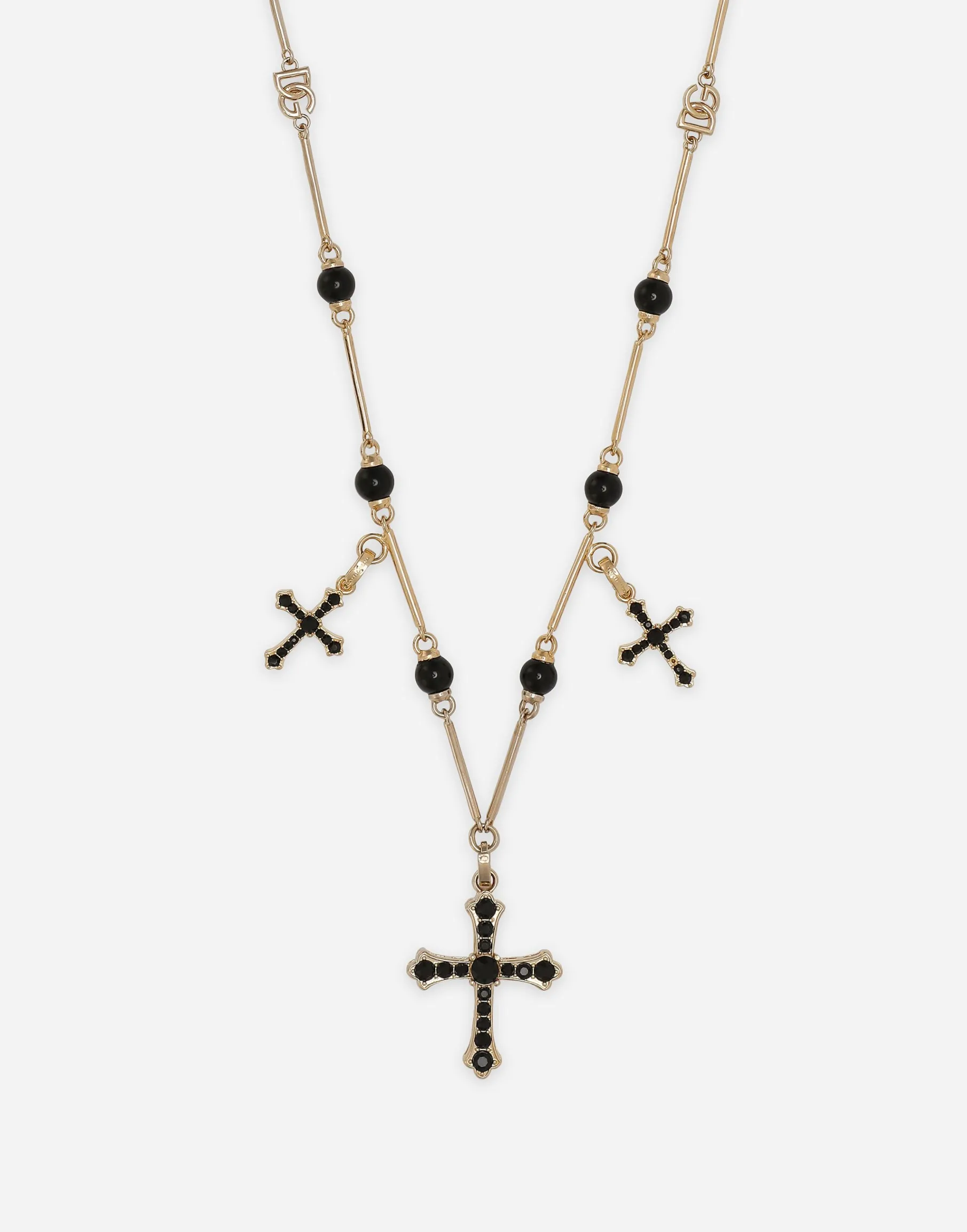 Rosary-style necklace with crosses