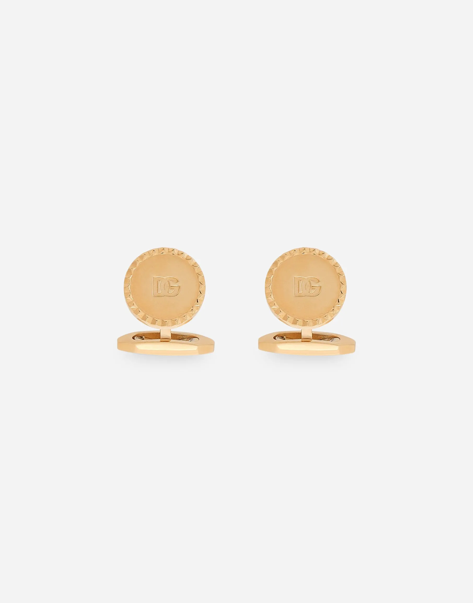 Round cufflinks with DG logo