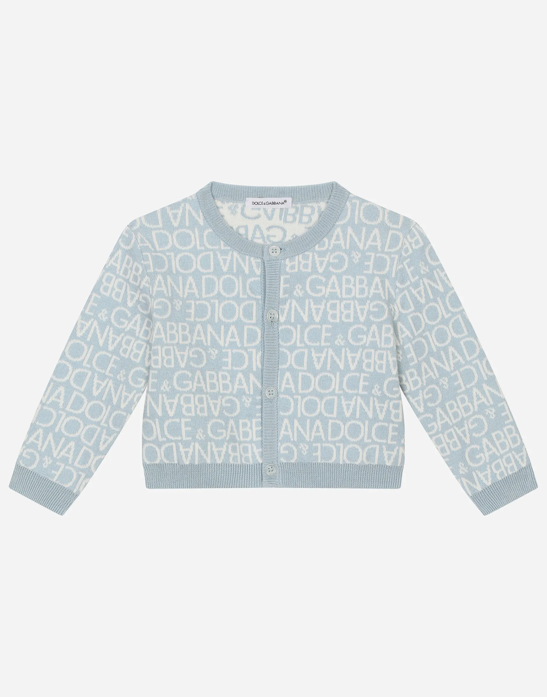 Round-neck jacquard cardigan