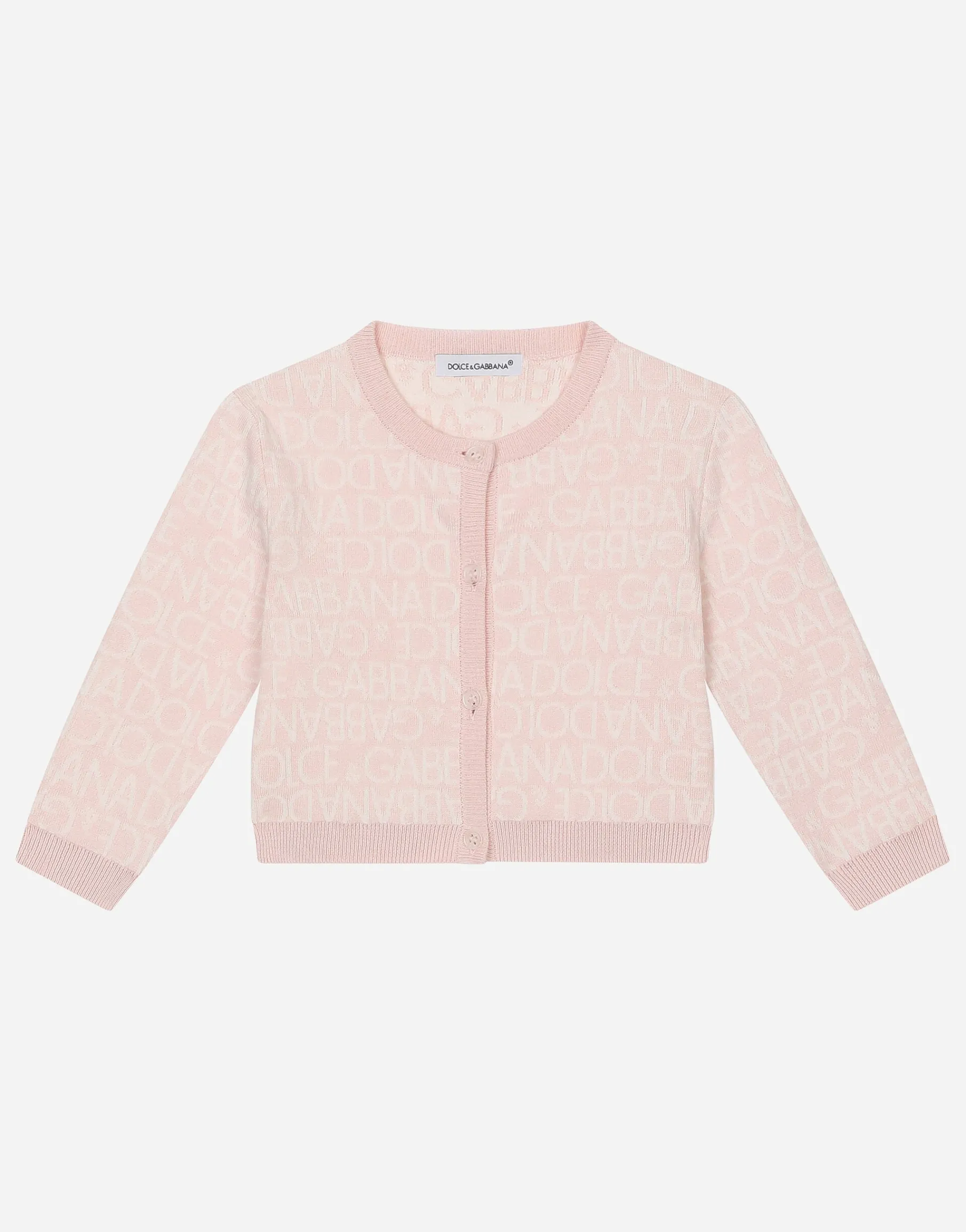 Round-neck jacquard cardigan