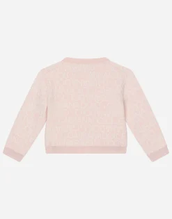 Round-neck jacquard cardigan