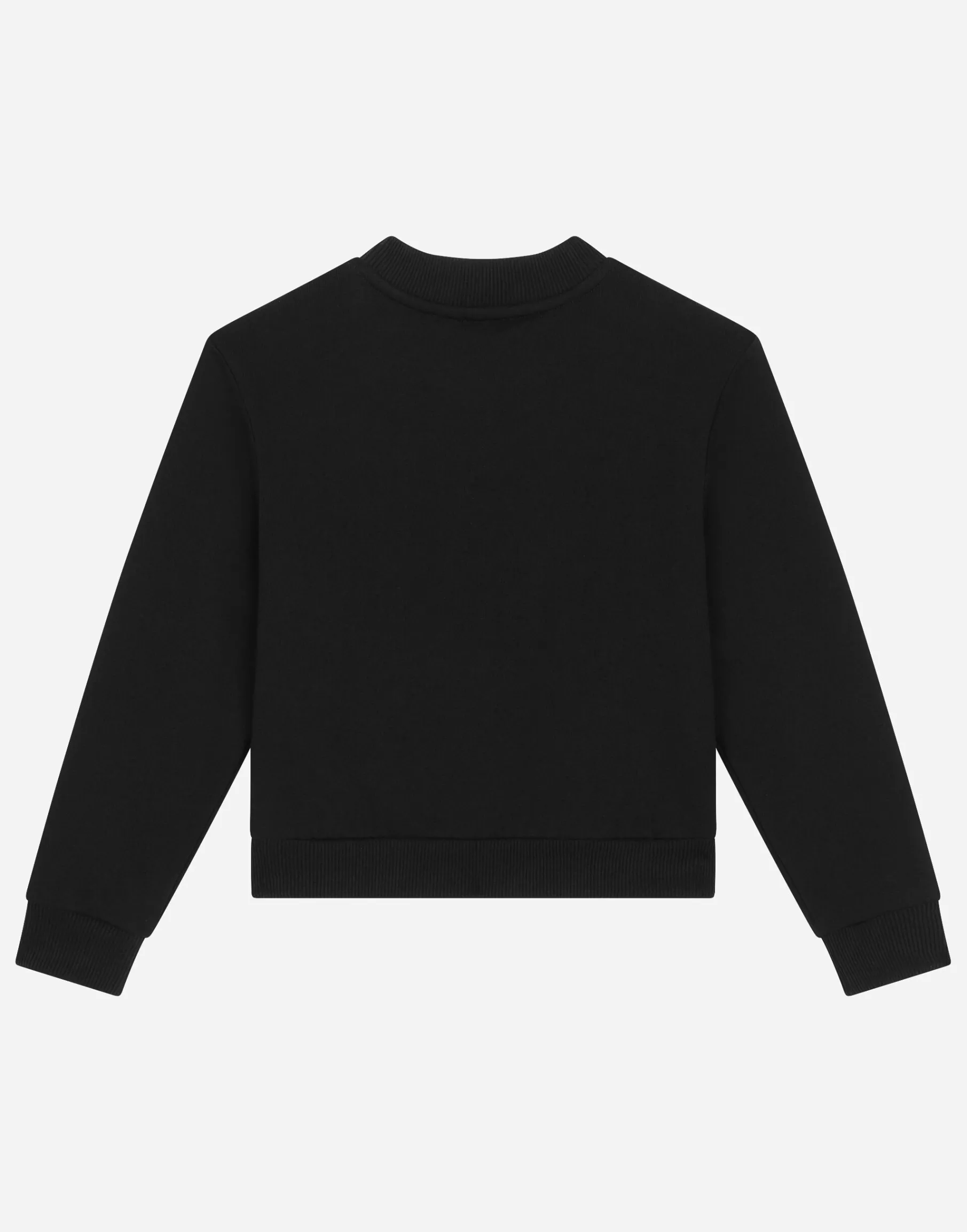Round-neck jersey sweatshirt with flocked print