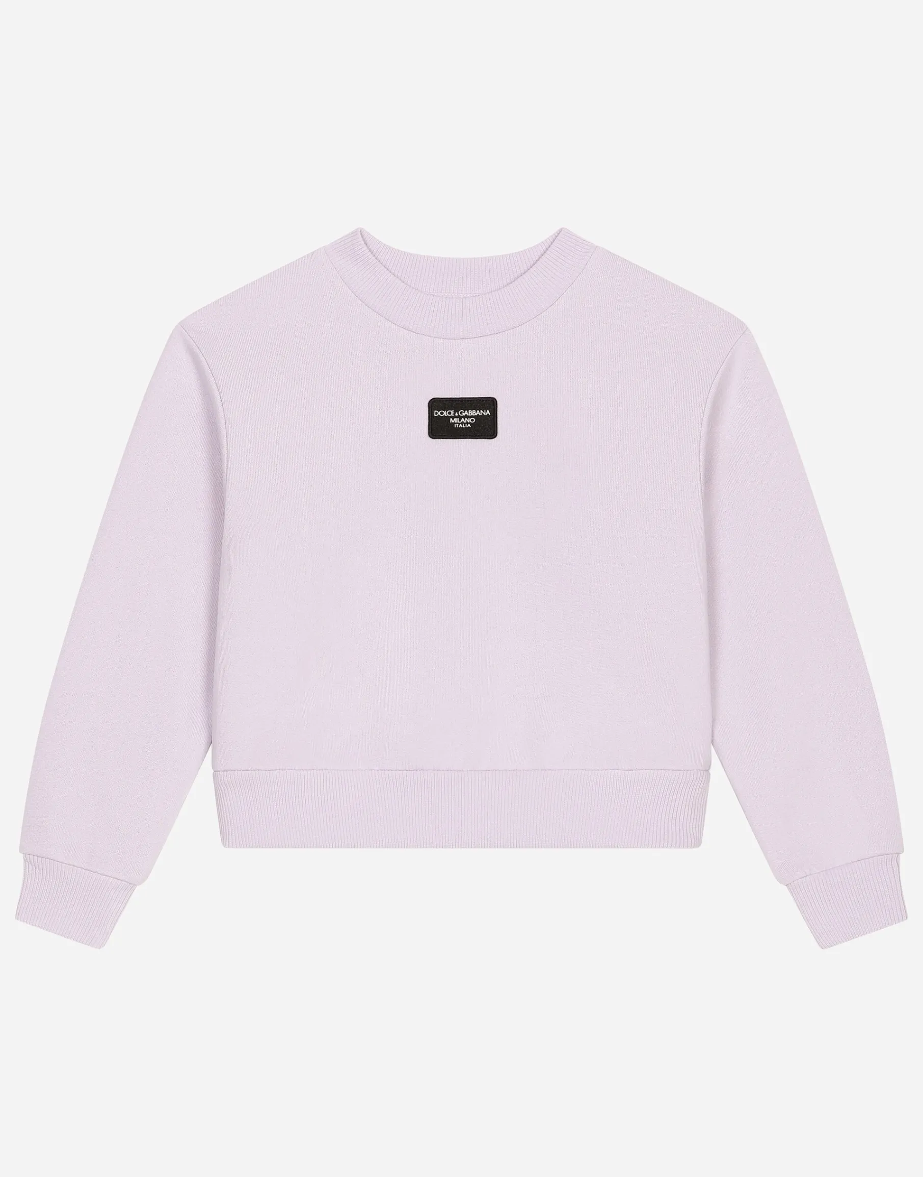 Round-neck jersey with logo tag