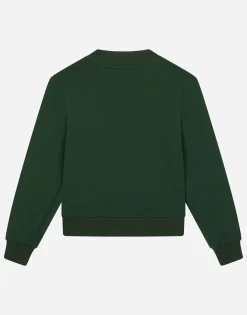 Round-neck jersey with logo tag