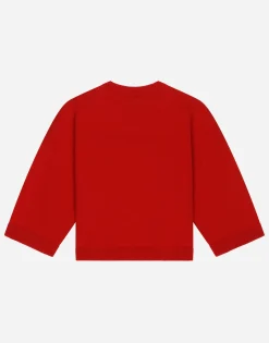 Round-neck pullover with logo embroidery