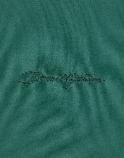 Round-neck silk sweater with Dolce&Gabbana logo