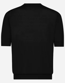 Round-neck silk sweater with Dolce&Gabbana logo