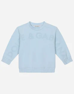 Round-neck sweatshirt with logo print