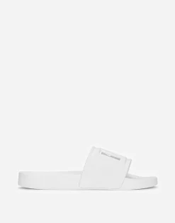 Rubber beachwear sliders with DG logo