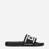 Rubber beachwear sliders with DG logo