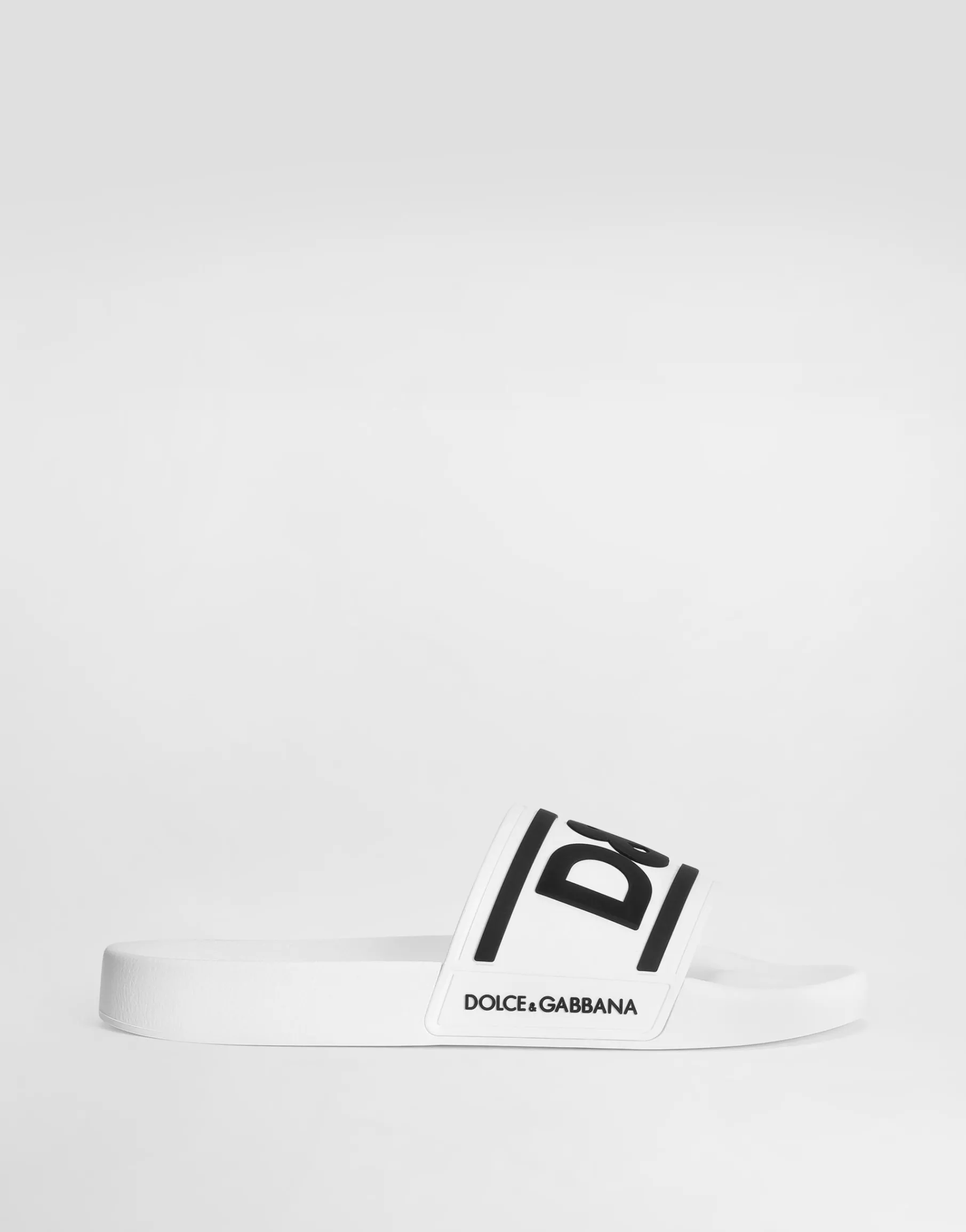 Rubber beachwear sliders with DG logo