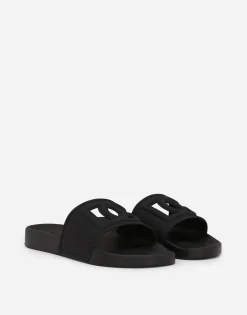 Rubber beachwear sliders with DG logo