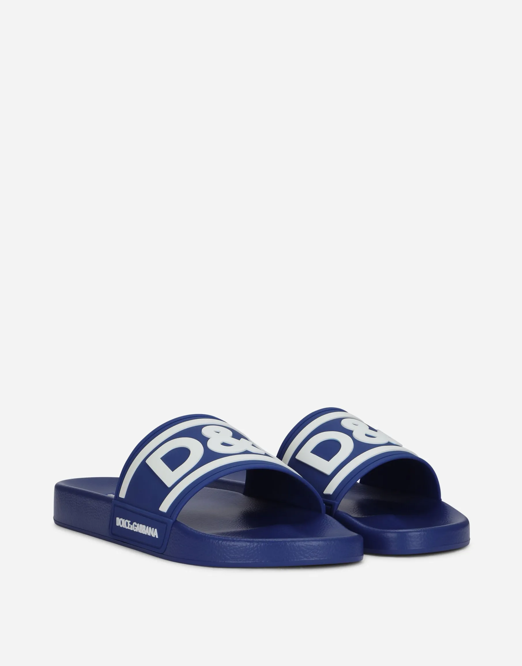 Rubber beachwear sliders with DG logo