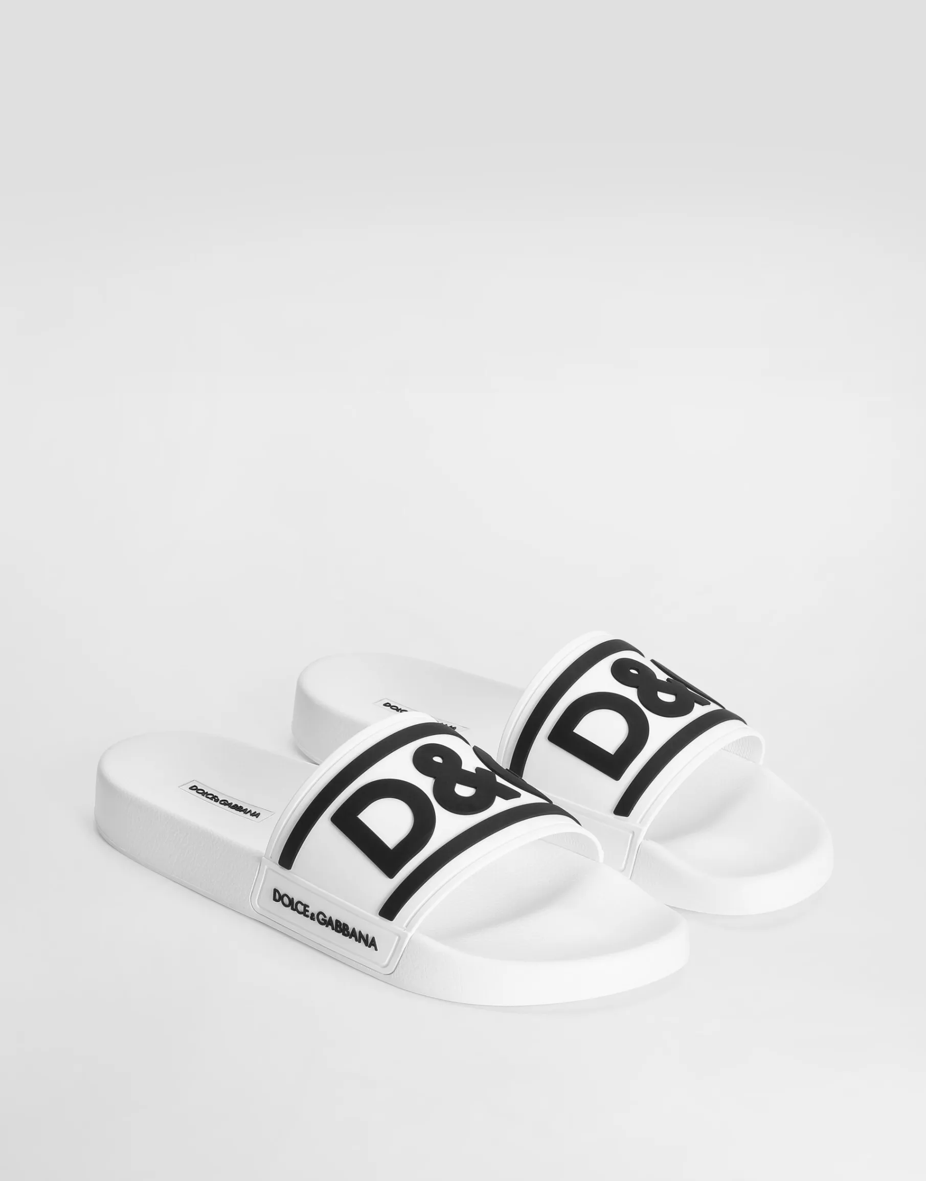 Rubber beachwear sliders with DG logo