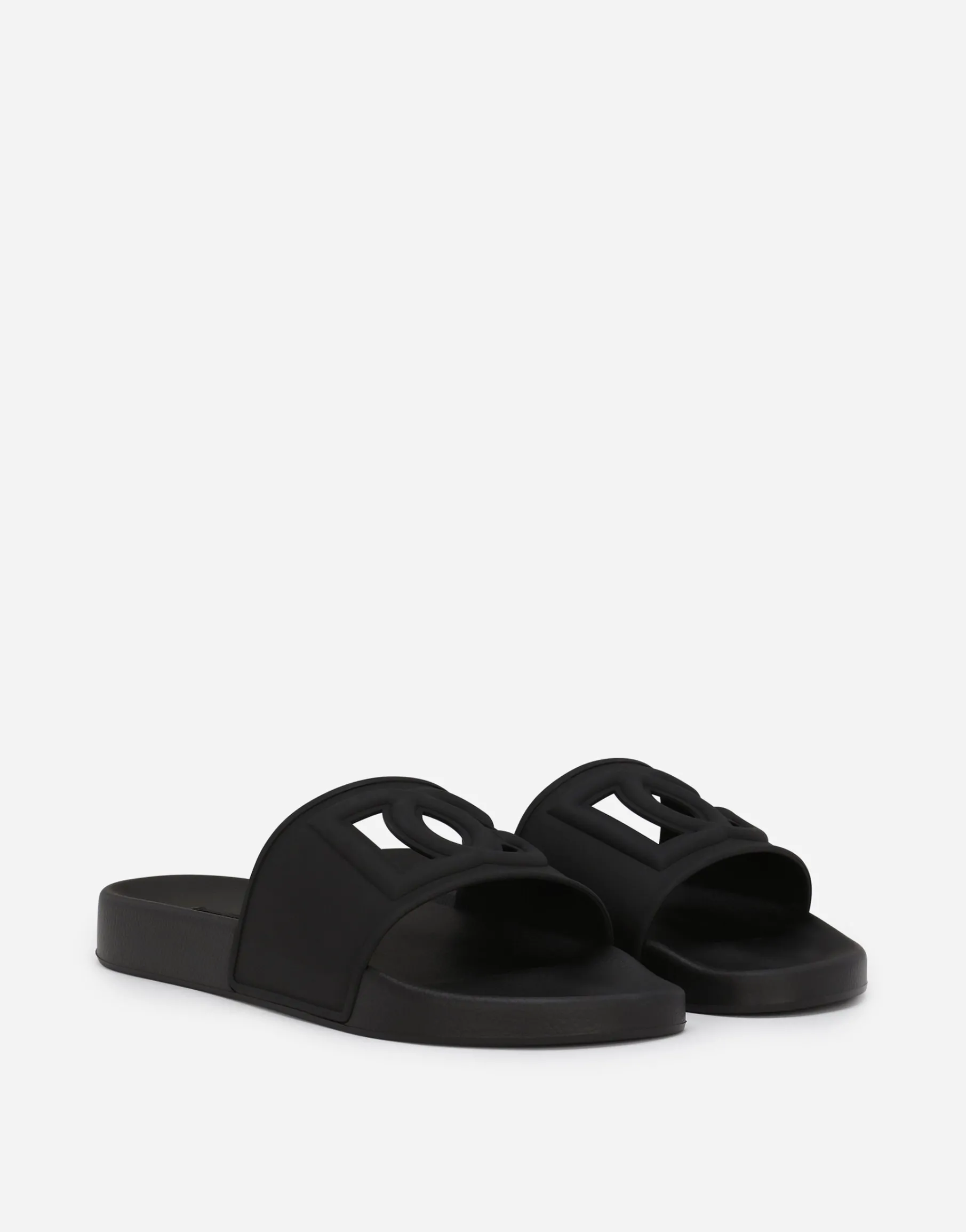 Rubber beachwear sliders with DG logo