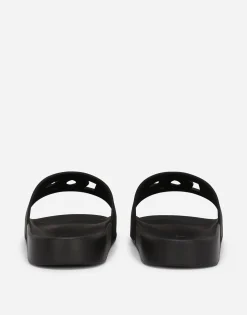 Rubber beachwear sliders with DG logo