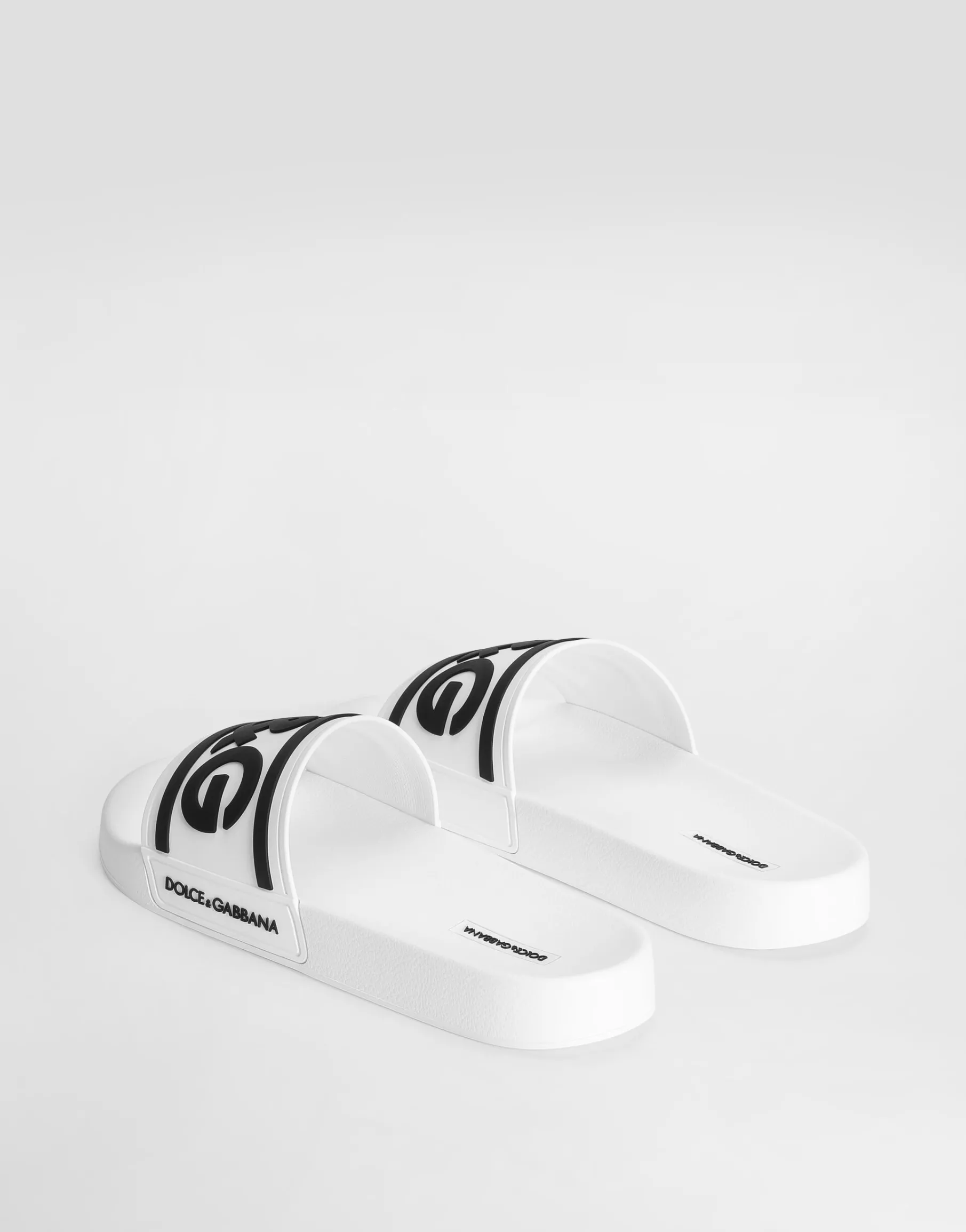 Rubber beachwear sliders with DG logo