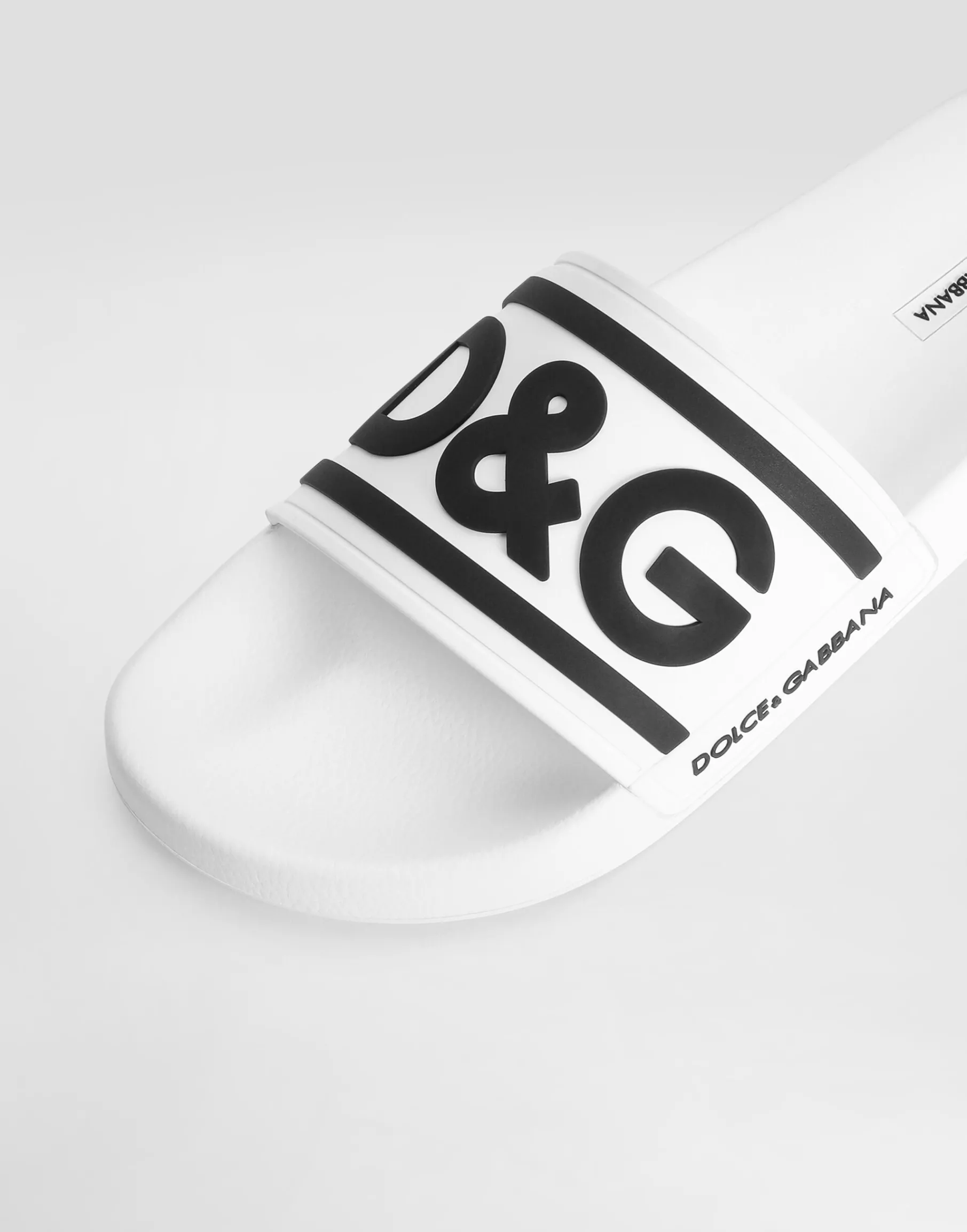 Rubber beachwear sliders with DG logo