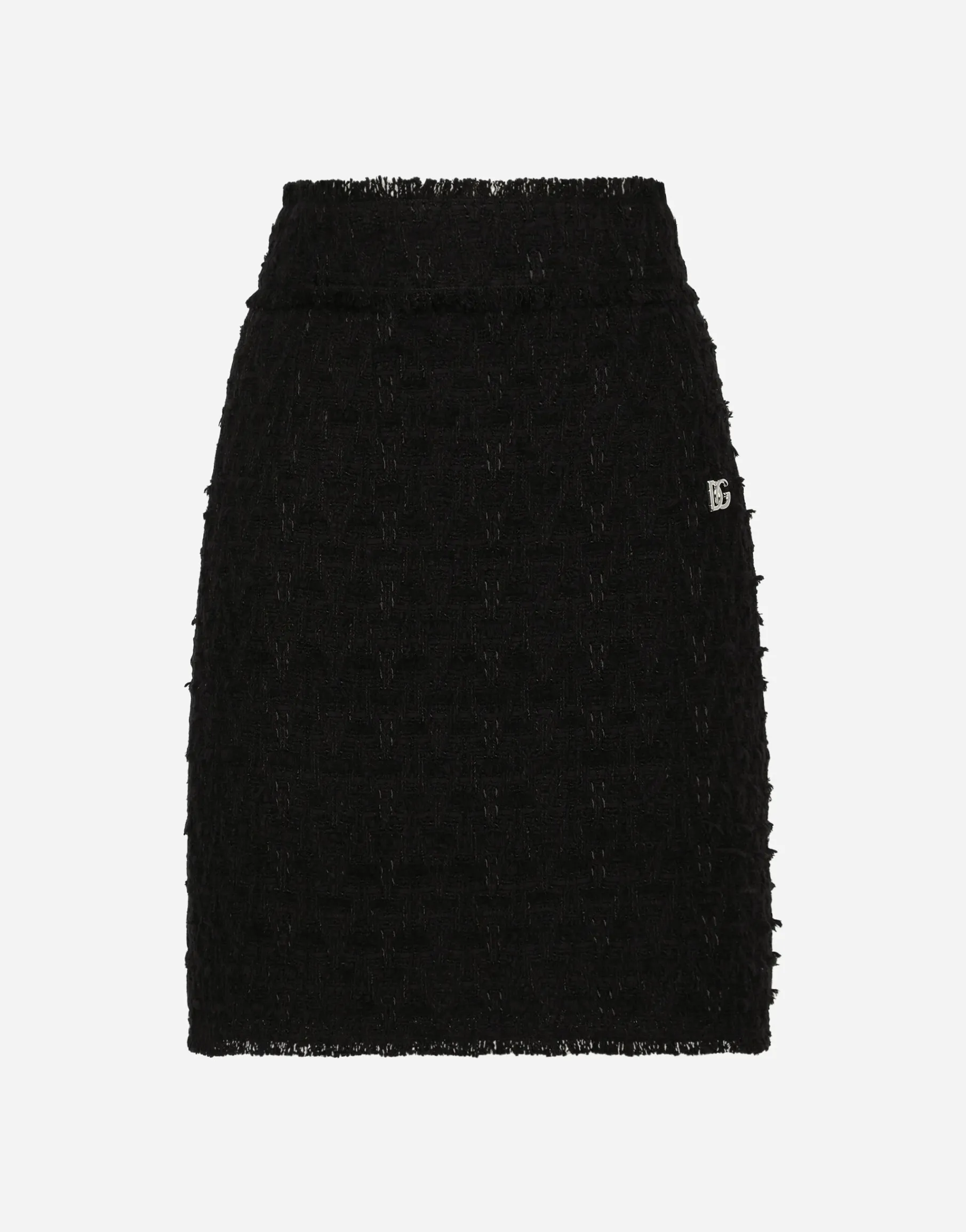 Rush-stitch skirt with side slit