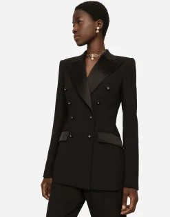 Satin and duchesse tuxedo jacket