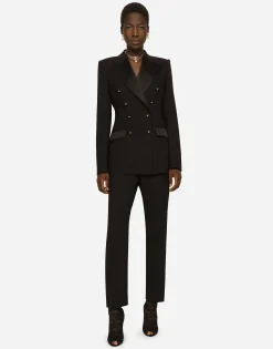 Satin and duchesse tuxedo jacket