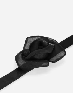 Satin and organza flower choker