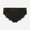 Satin briefs with lace detailing