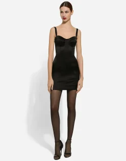 Satin corset minidress