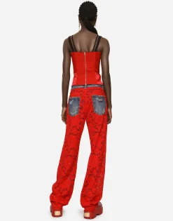 Satin corset with top-stitching and hook-and-eye fastenings