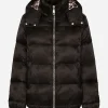Satin jacquard down jacket with all-over DG logo