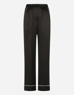 Satin pajama pants with piping