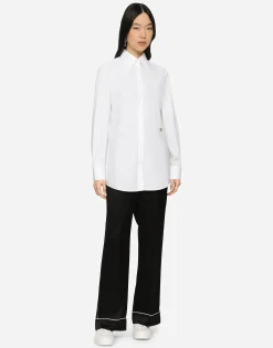 Satin pajama pants with piping
