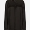 Satin shirt with bow-tie detailing