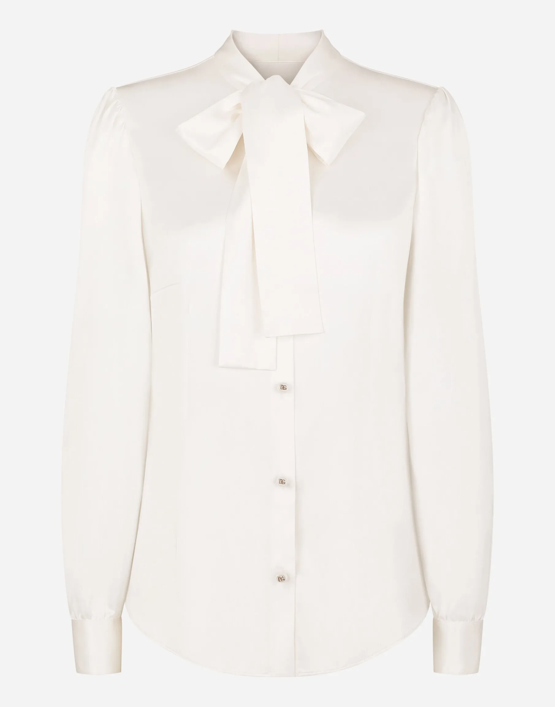 Satin shirt with pearl buttons with DG logo