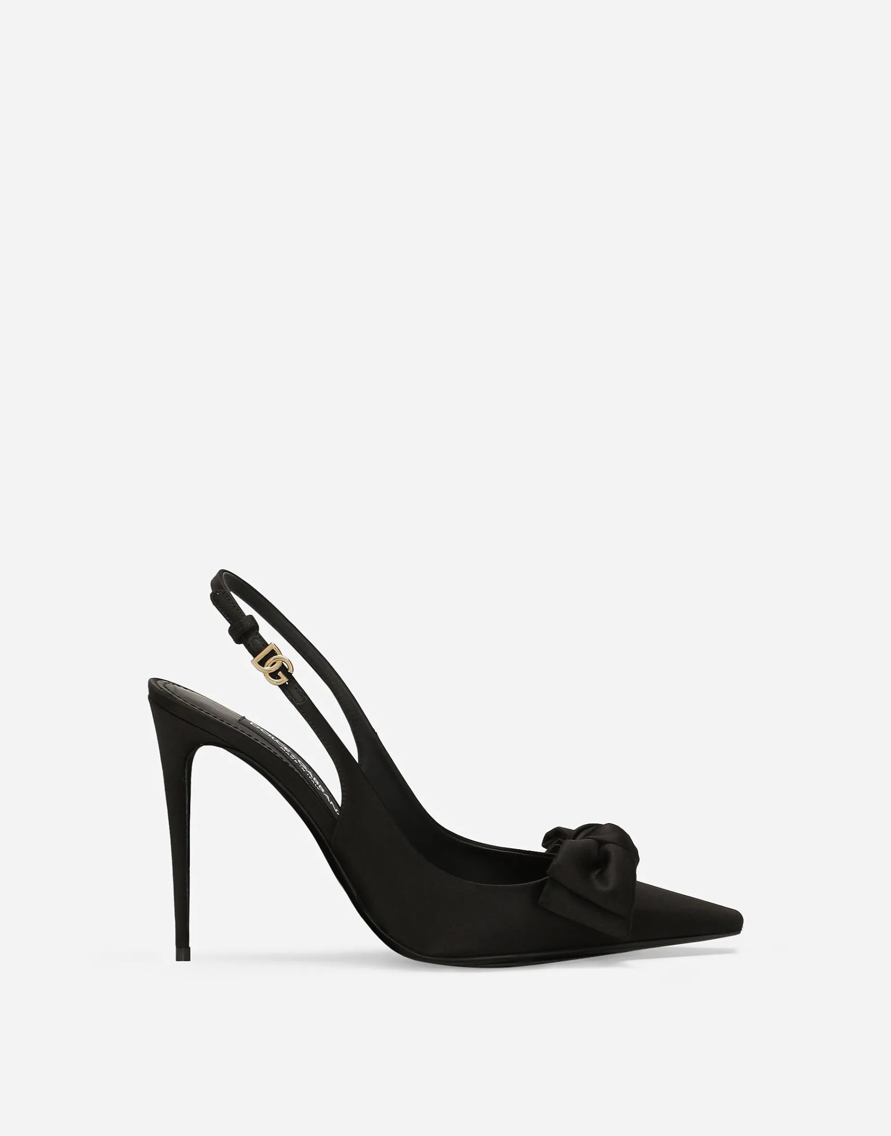 Satin slingbacks with bow detail