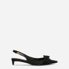 Satin slingbacks with bow detail